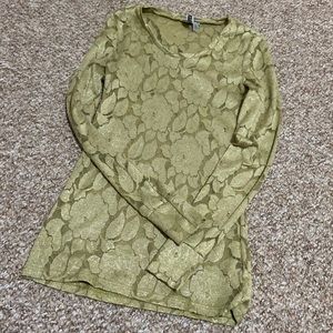 Eased Floral Lace Long Sleeve Top